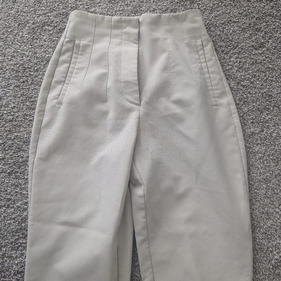 Zara High Rise Cream Trouser - Picture 3 of 8
